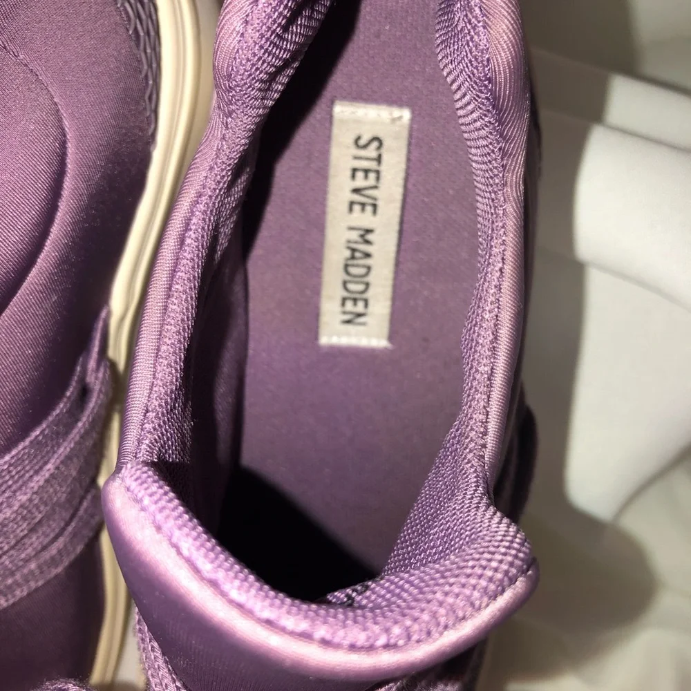 Women’s Lilac High-Top Sneakers - Casual Lace-Up Comfort
